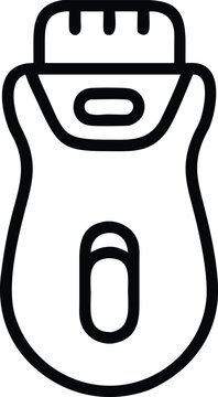 recommend clip art: Electric Shaver Line Art Icon, Black and white line art illustration of an electric shaver, representing grooming, personal care, and modern hair removal technology.
                    