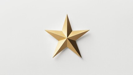 Five-pointed gold star isolated on white background