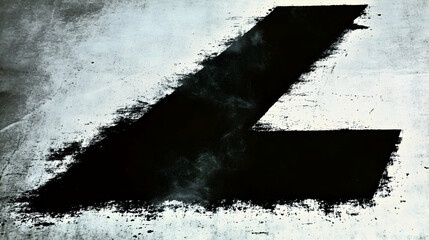 Obraz premium Abstract Black and White Painted Z-Shaped Mark on Textured Canvas Background