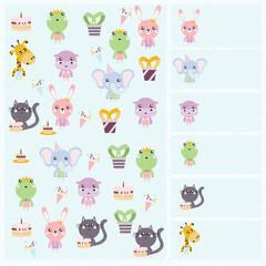 Obraz premium I spy. Maze. Kids mini game for development with cute animals.