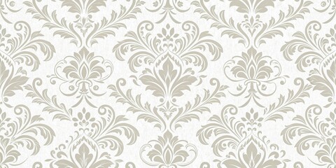 Damask seamless wallpaper background, elegant damask pattern, refined design, sophisticated atmosphere, ornate decorations, luxurious fabric texture