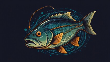 Fototapeta premium a fish with a fish on its head