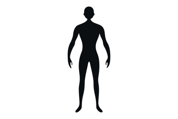 Human body silhouette vector illustration with white background