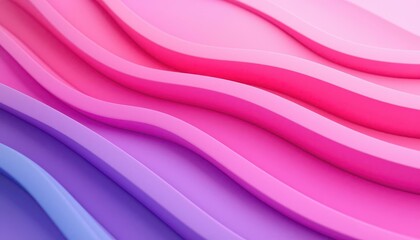 Digital wave patterns, radiant pink and purple, smooth texture, 3D illustration