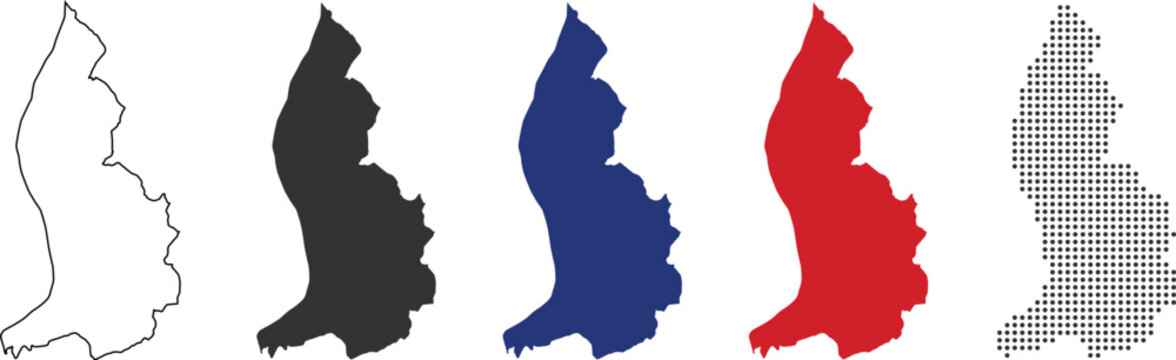 Liechtenstein map in outline, flat, dotted style