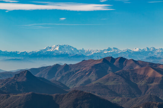 View of Matterhorn and dufourspitze from San Primo Mountain