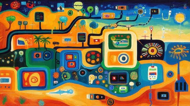 Interconnected World of Data Flowing Through Devices