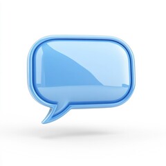 Naklejka premium 3D Blue Speech Bubble Icon Isolated on White Background