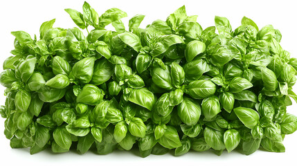 Vibrant Green Basil Leaves Lush Close-up Photo, Fresh Herb Texture Background, Culinary Ingredient Image