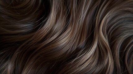Naklejka premium Soft Curls of Brown Hair