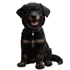 Fototapeta premium black puppy .png object on a transparent background