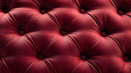 Naklejka premium Elegant Red Upholstered Button-Tufted Fabric Background
