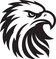 A black Eagle silhouette design icon logo illustration isolated on white background