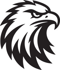 Fototapeta premium A black Eagle silhouette design icon logo illustration isolated on white background