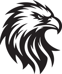 Obraz premium A black Eagle silhouette design icon logo illustration isolated on white background