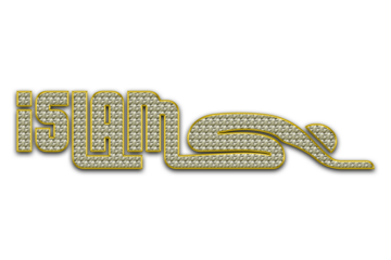 Islam written 3D letters on a PNG background concept, 3d Islam words in English calligraphy