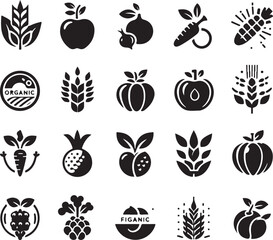 Fruits and vegetables icon set collection vector illustration 
