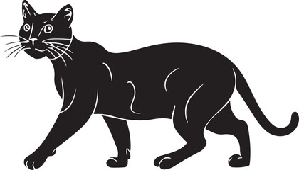 Black cat silhouette illustration vector .