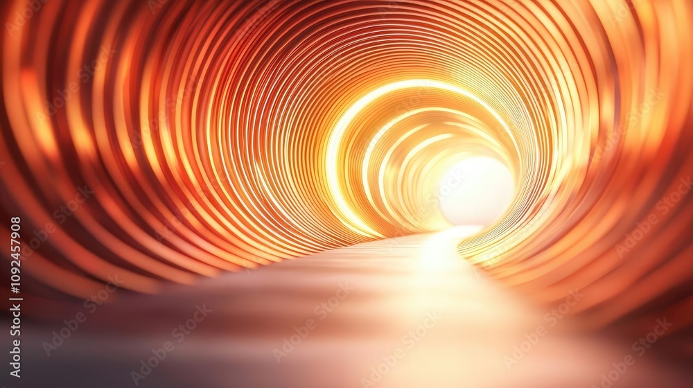 Poster abstract tunnel with warm light emanating from the center.