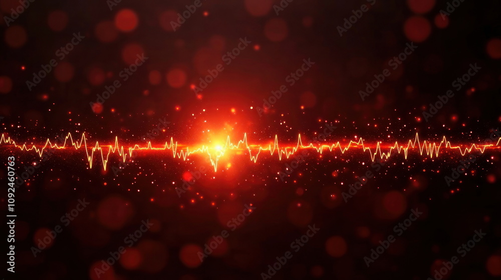 Poster Dynamic sound waves visualization abstract art digital creation dark background artistic concept