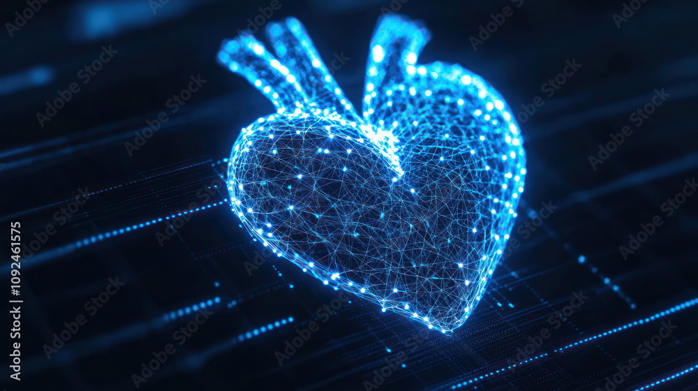 Poster Digital heart visualization technology graphic design virtual environment abstract concept