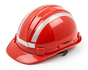Red safety construction helmet isolated on white background, Clipping path.png