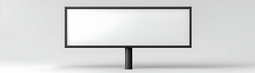 Obraz premium Blank Billboard Mockup: 3D Render of a Large, Rectangular, Outdoor Advertising Display on a Single Pole, Isolated on a Neutral Background.
