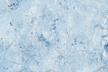 Transparent blue ice layer, natural background texture