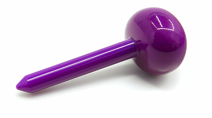Purple Plastic Object with a Pointed End and a Round Top; 3D Render, Product Photography