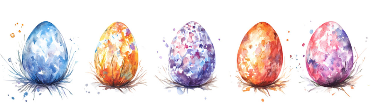 Set vector illustration of aester colorful egg isolate on white background