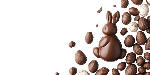 Obraz premium Assorted Chocolate Easter Treats with Transparent Background