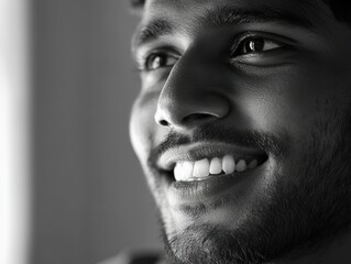 Fototapeta premium Smiling Bearded Man's Portrait
