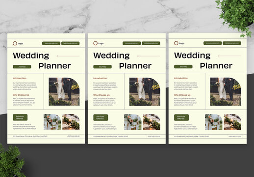 Green And Brown Wedding Flyer