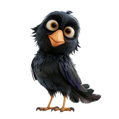 Fototapeta premium isolated Raven cartoon on PNG transparent image
