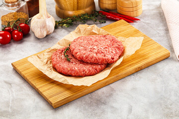 Raw beef minced meat cutlet