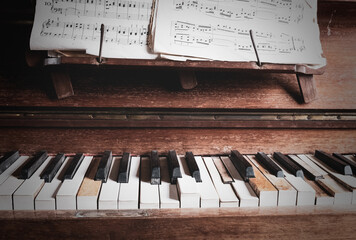 Piano With Wonkey Keys At Morwellham Quay, Devon