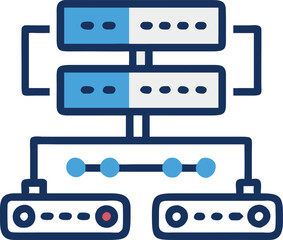 Colorful Network Infrastructure Diagram Illustration  
