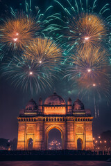 Gateway of India with Spectacular Fireworks Display