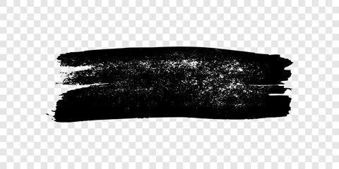 Fototapeta premium Black brush stroke on transparent background