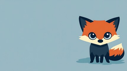 Obraz premium Cartoon Fox with Large Eyes and Orange Fur