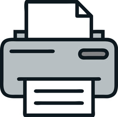 Colorful Printer Icon with Paper Design
