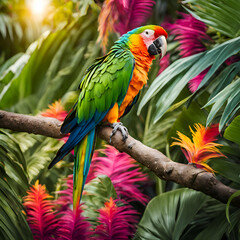 Fototapeta premium Parrots of Paradise A Colorful Journey