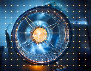 Nuclear reactor core generating energy and confining charged particles with magnetic field