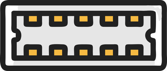 HDMI Connector Port Icon with Gold Contacts, Colorful icon of an HDMI connector port featuring gold contacts, symbolizing high-definition multimedia interface for audio and video transmission.

