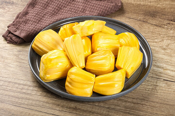 Raw ripe yellow jackfruit segment