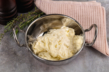 Italian soft young cheese stracciatella