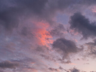 colorful and dramatic summer sunset clouds