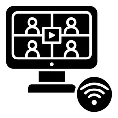 Video Conference Call  Icon Element For Design