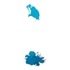 Fototapeta premium Map of Antigua and Barbuda - Blue Geometric Rumpled Triangular , Polygonal Design For Your. Vector illustration eps 10.