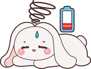 Cute Bunny stock illustration. Funny bunny for sticker elements. 